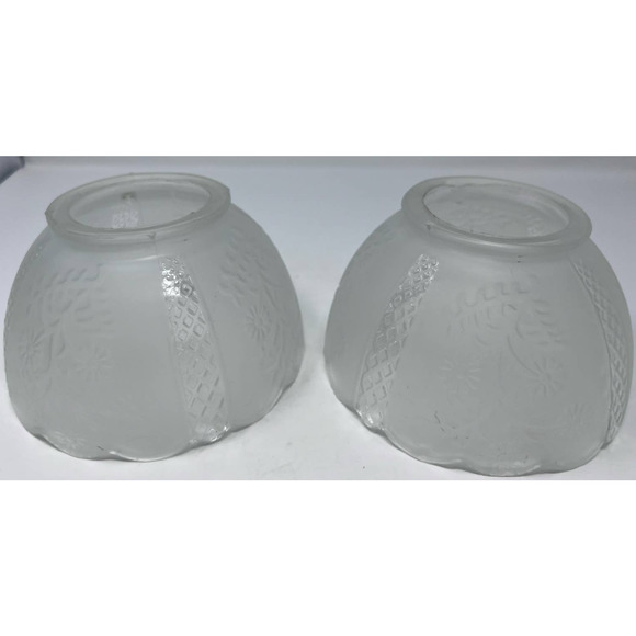 Vintage Frosted Floral Diamond Pattern Shade Hanging Glass‎ Lamp Light Fixture